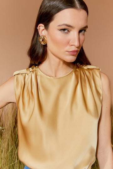 AGILITÀ - Blusa Detalhe Ombro Avelã